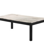 Thurner Marble-Black 3-Piece Coffee Table Set, Sleek Black Marble Top