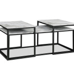 Adola Marble White Modern 3-Piece Coffee Nesting Table Set