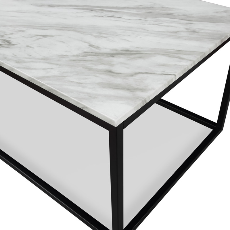 Adola Marble White Modern 3-Piece Coffee Nesting Table Set