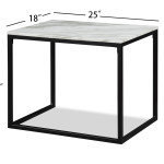 Adola Marble White Modern 3-Piece Coffee Nesting Table Set