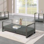 Mardo Modern Bamby Gray 3-Piece Coffee Table Set, Wood