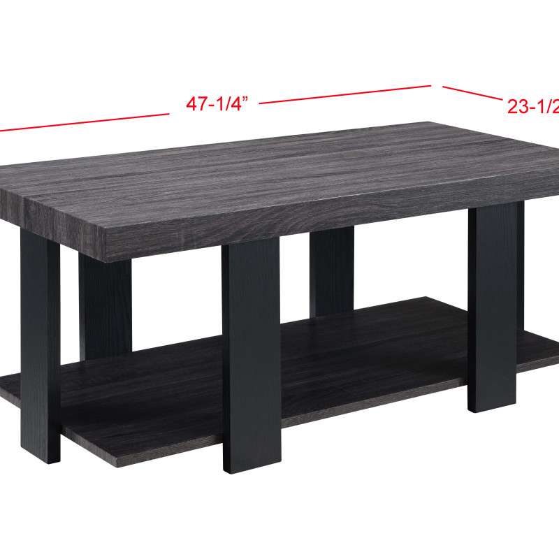 Randy Dark-Gray Modern Aesthetic 3-Piece Occasional Coffee Table Set