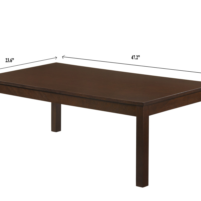 3-Pk Pierce Simple and Clean, Casual Brown Wood Cocktail Table Set, Straight Legs