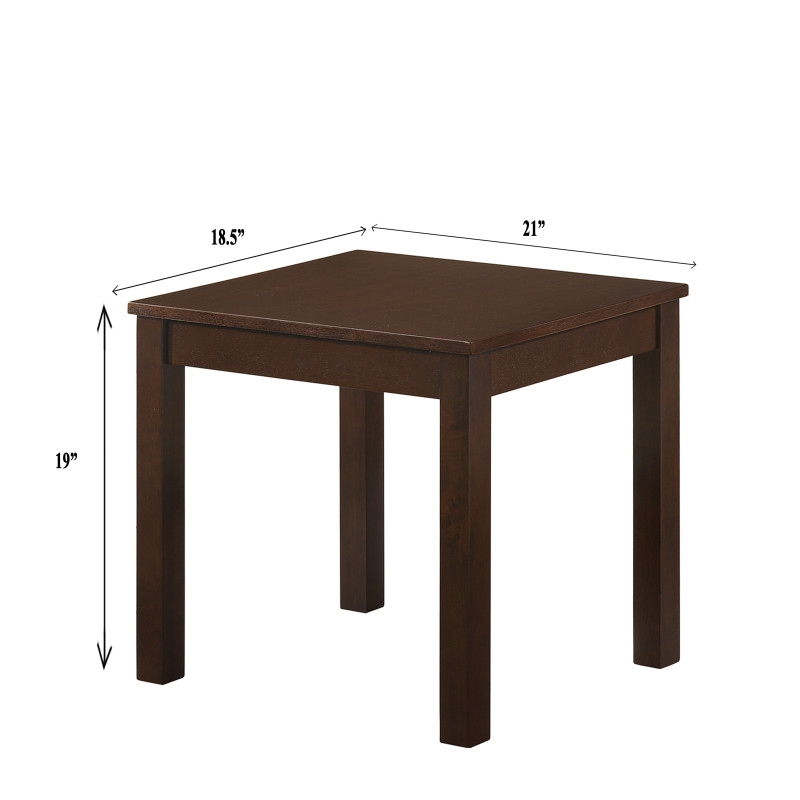 3-Pk Pierce Simple and Clean, Casual Brown Wood Cocktail Table Set, Straight Legs