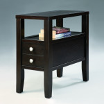 Matthew Deep Brown Finish Contemporary Side Table, Hardwood, Wood Veneers And Wood