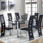 Echo Black/gray Contemporary Modern Glass-top Rectangular Dining Room Set