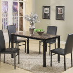 Aiden Brown/Black Contemporary Modern Wood And Veneers Rectangular 5-Piece Dining Room Set