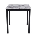 Aiden White/Black Marble Modern Wood And Veneers Rectangular 5-Piece Dining Room Set