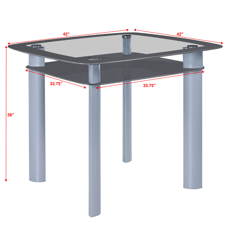 Echo Gray Contemporary Modern Glass-top Rectangular Counter Height Dining Room Set