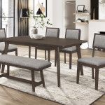 Ember Brown Transitional Wood And Veneers Dining Room Set