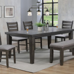 Bardstown Gray Modern Traditional Wood Fabric Seat Rectangular Dining Room Set