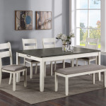 Dakota Chalk-Gray Modern Wood Rectangular Dining Room Set