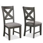 Rufus Gray Wood Fabric Seat Rectangular Dining Room Set