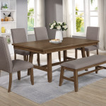 Manning Brown Modern Transitional Wood Rectangular Dining Room Set