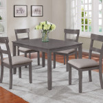 Henderson Gray Contemporary Modern Wood Rectangular 5-Piece Dining Room Set