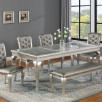 Caldwell Gray Woods And Veneers Metal Glass Rectangular Dining Room Set