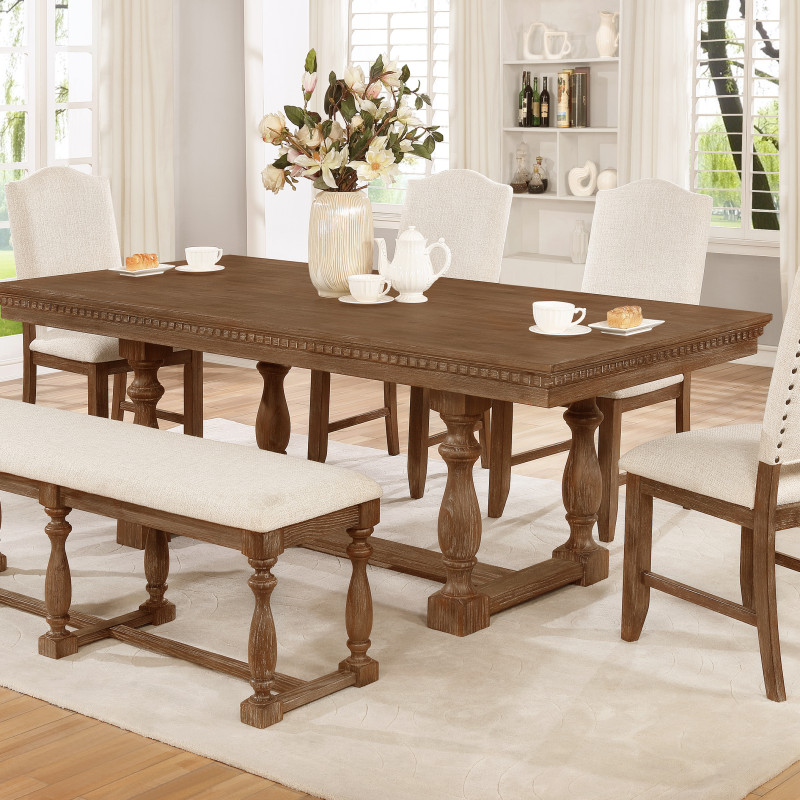 Regent Grayish Brown Traditional Wood Dining Room Set