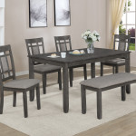 Paige Gray Contemporary Modern Wood Rectangular 6-Piece Dining Room Set