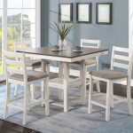 Tahoe Chalk Gray Modern Wood Rectangular 5-Piece Counter Height Dining Room Set