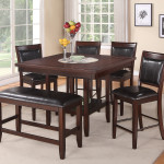 Fulton Chalk-White Modern Traditional Wood Square Counter Height Dining Room Set