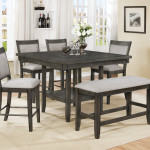 Fulton Gray Modern Traditional Wood Square Counter Height Dining Room Set