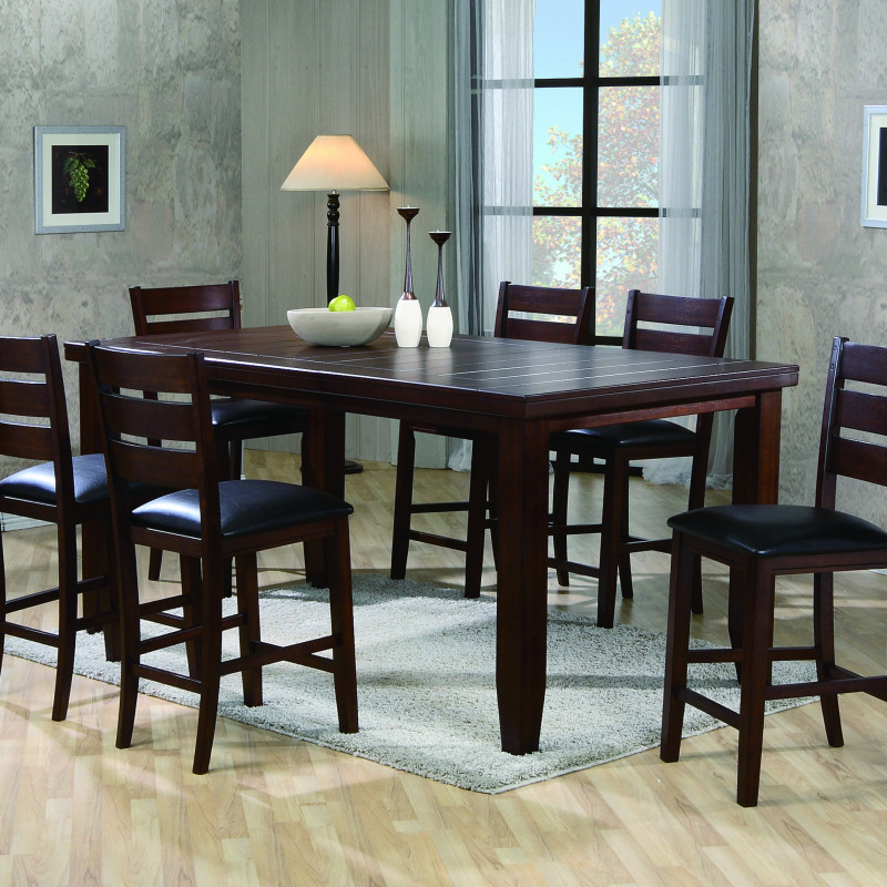 Bardstown Cherry Brown Modern Traditional Wood Rectangular Counter Height Dining Room Set