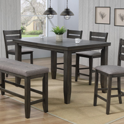 Bardstown Gray Modern Traditional Wood Rectangular Counter Height Dining Room Set