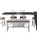 Buford Chalk-Gray Traditional Wood Counter Height Dining Room Set