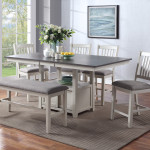 Buford Chalk-Gray Traditional Wood Counter Height Dining Room Set