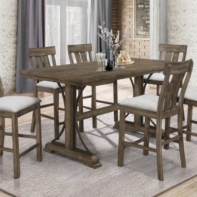 Quincy Grayish Brown Modern Wood Counter Height Dining Room Set