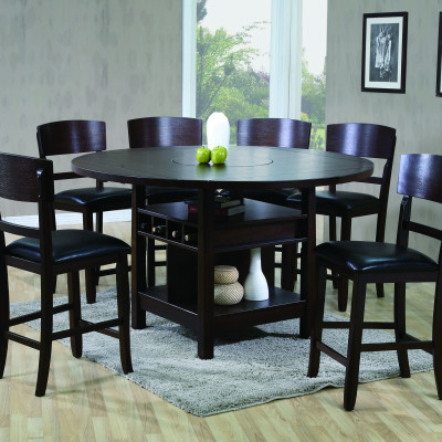 Conner Chalk-Gray Modern Wood Oval Counter Height Dining Room Set