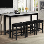 Lennon Black Crystal Console Table, Sleek Wooden Construction And Understated Black Finish