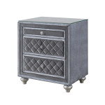 Cameo Gray Modern Velvet Upholstered Tufted Panel Bedroom Set