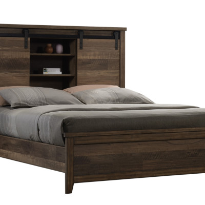 Calhoun Brown Modern Sleek Contemporary Bookcase Panel Bedroom Set