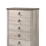 Patterson Driftwood Finish Solid Pine Wood Modern Rustic And Charm Panel Bedroom Set