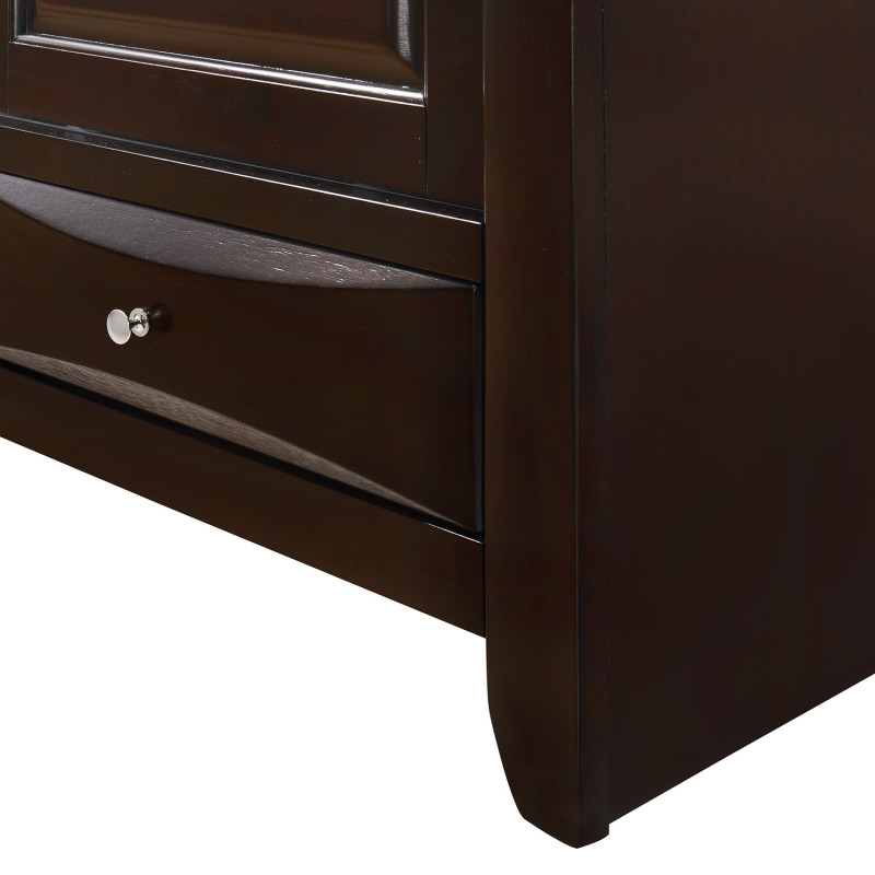 Emily Tv Stand Dark, Entertainment Cabinet, Media Console with Adjustable Shelves and Cable Management in Dark Finish