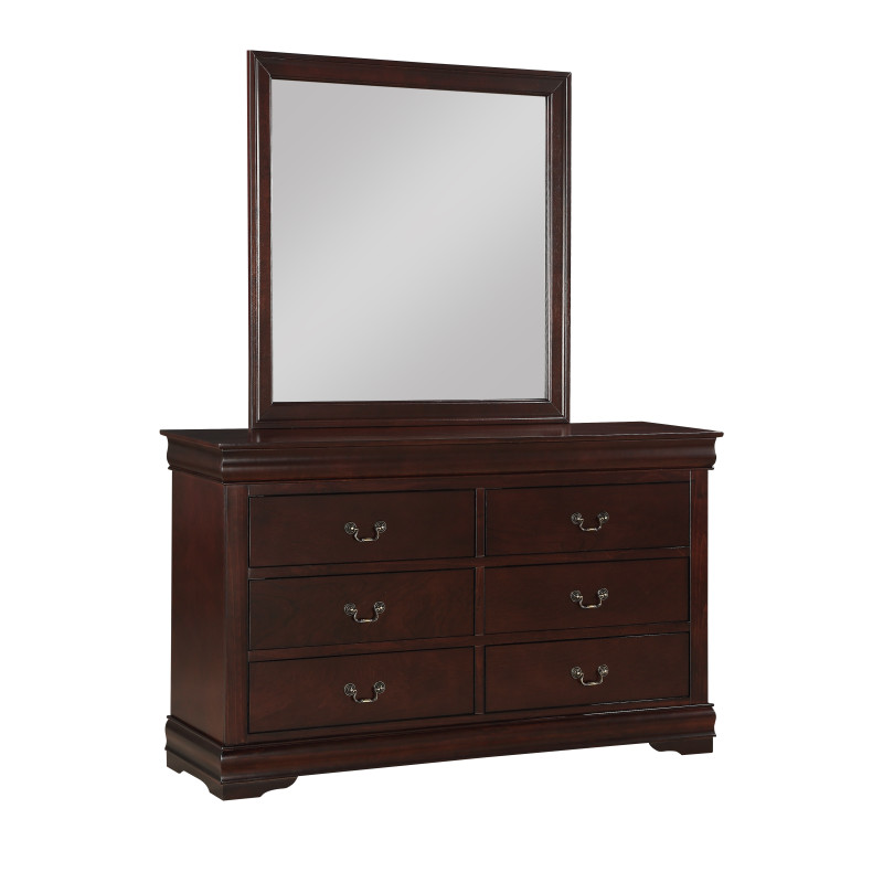 Louis Philip Cherry Wood Sleigh Bedroom Set