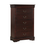 Louis Philip Cherry Wood Sleigh Bedroom Set