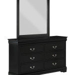 Louis Philip Black Modern Wooden Sleigh Bedroom Set