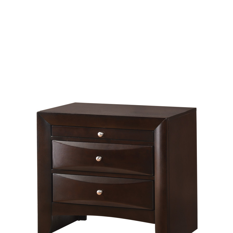 Emily Dark Cherry Modern Transitional Wood Storage Platform Bedroom Set