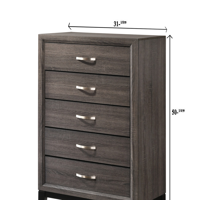 Akerson Gray Finish Wood Modern Rustic And Charm Panel Bedroom Set