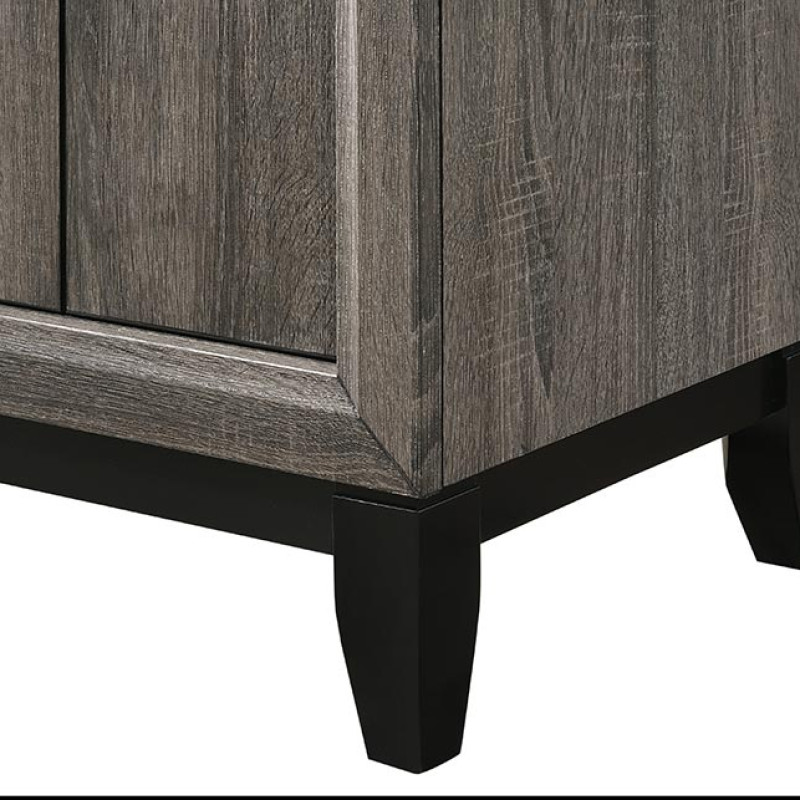 Akerson Grey Tv Stand Drift Wood, Driftwood Entertainment Console With Metal Legs With Storage Doors for Living Room