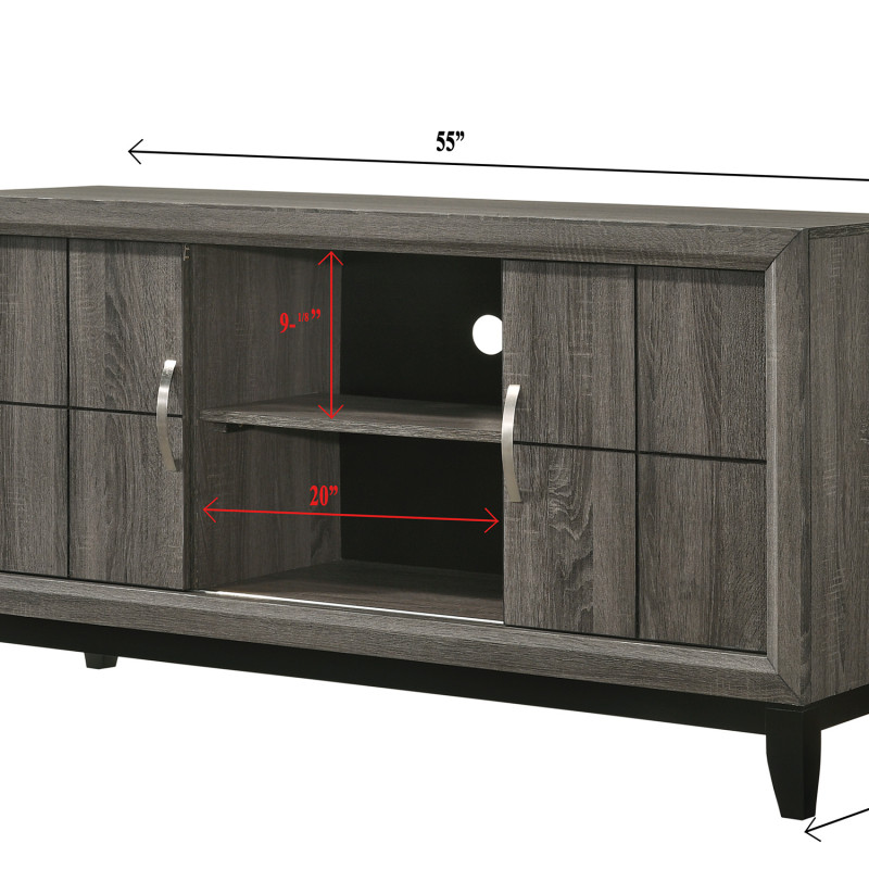 Akerson Gray Finish Wood Modern Rustic And Charm Panel Bedroom Set