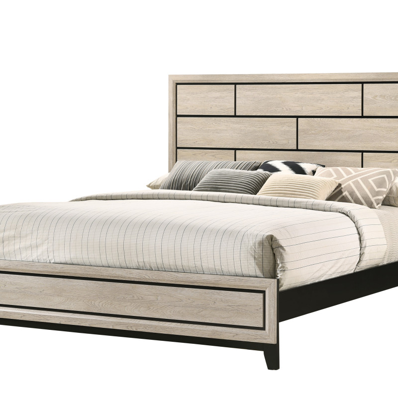 Akerson Driftwood Finish Wood Modern Rustic And Charm Panel Bedroom Set