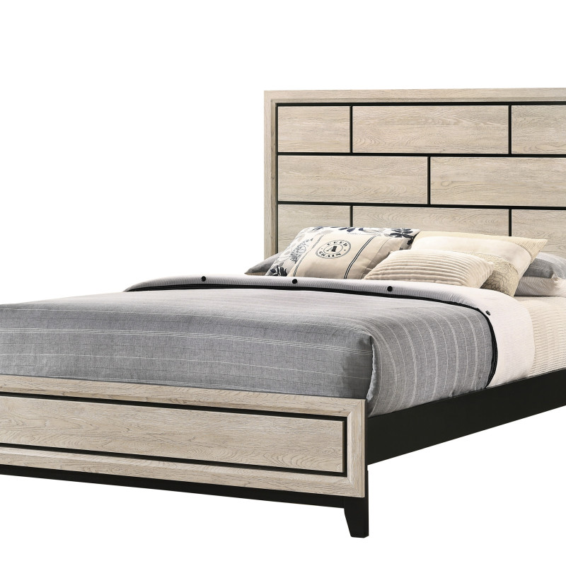 Akerson Driftwood Finish Wood Modern Rustic And Charm Panel Bedroom Set