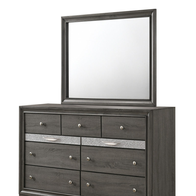 Regata Gray/Silver Sleek And Modern, Wood Storage Platform Bedroom Set