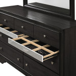 Regata Black/Silver Sleek And Modern, Wood Storage Platform Bedroom Set