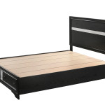 Regata Black/Silver Sleek And Modern, Wood Storage Platform Bedroom Set