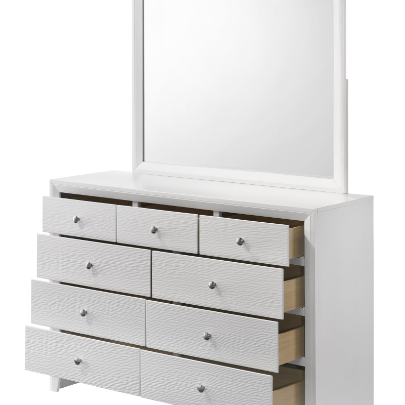 Evan White Finish Modern Sleigh Bedroom Set