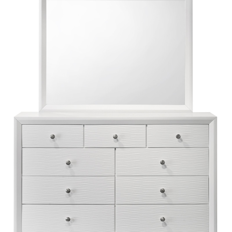 Evan White Finish Modern Sleigh Bedroom Set